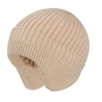 2021 Нова зимна шапка-ушанка Мъжки градинска вязаная капачка Дамски удебелена топла шапка Череп Ветроупорен те Качулка Шапеу