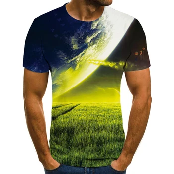 2021 Новата Звезда на 3D Печат Универсален Красива Приятелка Удобна Персонални риза с къс Ръкав Цветна тениска с геометрия