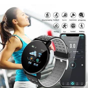 2021 Нови 119 S Smart - часовници За мъже, Умни часовници за измерване на кръвно налягане, дамски часовници, Спортни тракер WhatsApp за Android и Ios