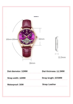2021 нови дамски кухи механични часовници прост горния светлина луксозна марка AILANG автоматично светещи водоустойчиви часовници