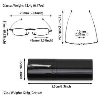 2021 Нови Мини Сгъваеми Очила за Четене с Футляром за тръби с Лек Пружинен Шарнир Срещу Синя Светлина Компютърни Очила за старческо