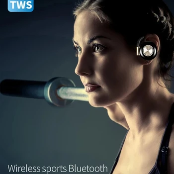 2021 Новият V5 TWS Bluetooth слушалки Безжични спортни слушалки True Wireless Близнаци Ухото на куката С микрофон