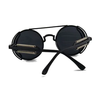 2021 Пънк Steampunk Слънчеви очила Ретро Мъжки Брандираната дизайнерски Кръгли рамки Пънк Очила в готически стил Продукти Дамски слънчеви очила с UV400