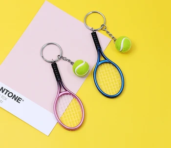2021 Творчески Топка за Тенис Имитира Спортна Игра Сладък Ключодържател За жени Ключодържатели Пръстен Автомобилна Чанта Висящи Аксесоари D421