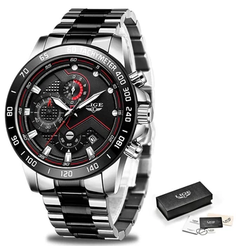 2021New LIGE Мъжки часовник Горещ Класически Естетичен Дизайн Часовници, Спортни Водоустойчив Ръчен часовник от Неръждаема Стомана Мъжки Кварцов Montre Homme Reloj