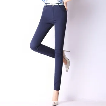 2022 висока талия еластични памучни панталони женски свободни тънки есенни директни ежедневни панталони zde2936