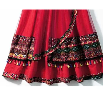 2022 Годишният Етнически стил Подшиване Памук, Ленени поли с принтом Пролет Есен Дамски дрехи Червени Поли За жени 103C