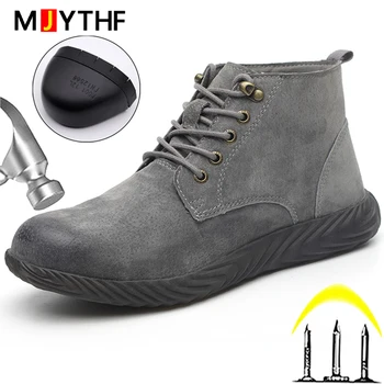 2022 Зимни обувки Работни обувки, Защитни обувки със стоманени пръсти Мъжки заваръчен обувки Непробиваемые защитни обувки са Удобни мъжки промишлена обувки