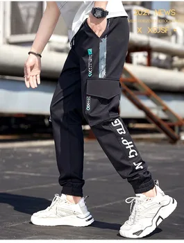 2022 Нова Пролет Есен Черни панталони-карго в стил хип-хоп За мъже Градинска дрехи памучни пътеки Модерни Спортни панталони Ежедневни зреещи