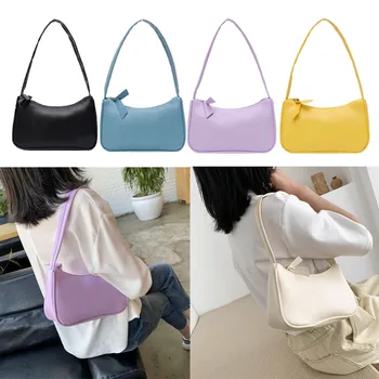 2022 Нова чанта с дръжка на Женска Ретро чанта от изкуствена кожа на рамото Чанта с горната дръжка за подмишниците Женски малки подосевые чанти клатч