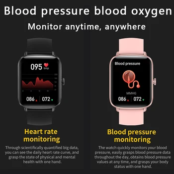 2022 Нови 1,69-инчов Смарт часовници За жени Монитор на сърдечната честота IP67 Водоустойчив Мъжки Смарт часовници Фитнес тракер за Huawei iPhone Plus