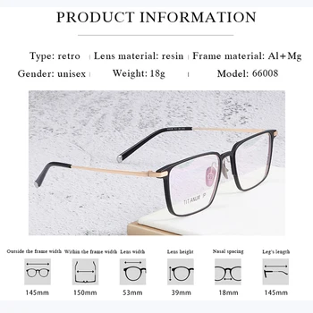 2022 Нови Модни Модни очила в рамки с пълна джанта от сплав с гъвкави висками за жени и мъже, Унисекс Оптични очила по рецепта