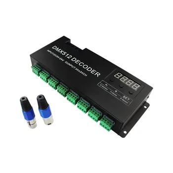 24-канален RGB dmx512 декодер led лента dmx контролер 72A dmx регулатори PWM на водача Вход DC5-24V 24CH dmx декодер за управление на осветлението