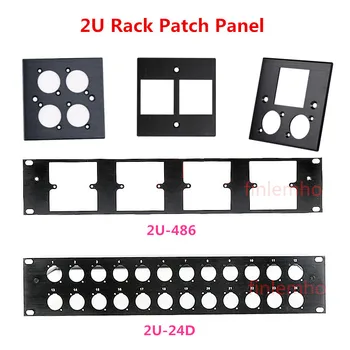 2U Rack Пач-панел 24-Лентов Канал 86 Вид Закопчалка за кейса за Свързване HDMI XLR Мъжки Женски Конектор Аудиокабеля SpeakOn