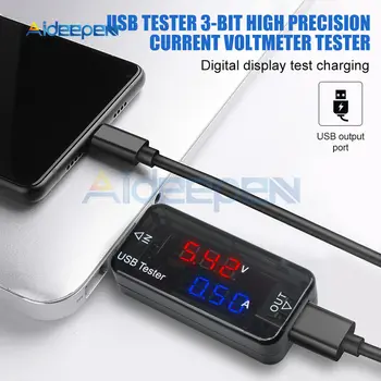3 бита 3,3-30 В USB-Детектор на Ток Напрежение за Зареждане на Мобилен Волтметър Ток за Захранване на Амперметър Напрежение на USB Зарядното Устройство Тестер