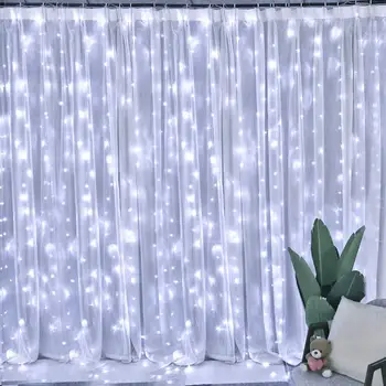 3 М LED Гирлянди от приказни гирлянди Завеса Венец USB Дистанционно Коледна украса за дома Коледна лампа Празнична Декоративна