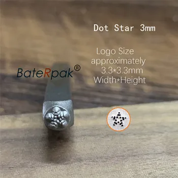 3 мм Звезда Килограм Звездичка Дизайн Метални Бижута Печати,BateRpak Точка направи си САМ Гривна/бижута символи стоманена печат,цена на 1 бр.