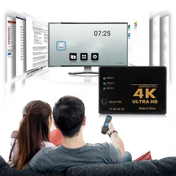 3 Порта HDMI-съвместим Преминете 4k 3D Избора на Газа Концентратор с IR дистанционно управление за HDTV DVD BOX HDMI-съвместим ключ