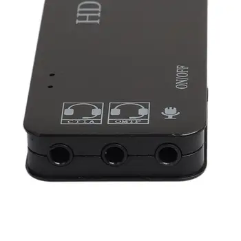 3-Портов USB хъб с Външна 7.1-канална Звукова Карта, Адаптер за Слушалки с Микрофон USB hub 2.0 за Преносим КОМПЮТЪР
