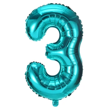 32-инчов тюркоаз брой балони честит рожден ден украса за партита-детски бонбони синьо голям цифров фолио Гелиевый балон детски душ