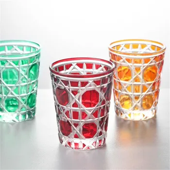 320 МЛ Креативна Кристален стъклена чаша чаши за уиски Кухненски Бар, прибори за партита Ръчна дърворезба е Една чаша за Коктейл стъкло Съдове за напитки Подарък