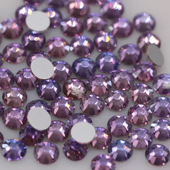 36/144 бр. Сверкающая rainbow purple ss3-ss34 Планински кристал, Кристал Flatback за нокти DIY в стил Арт деко без топла определяне на сватбена рокля