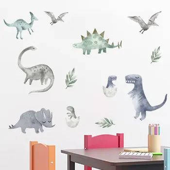 3d древен динозавър стикер за стена за детска стая самоклеящийся карикатура децата динозавър стикери за стена хол на открито