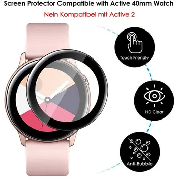 3D Извити Защитно Фолио от Фибростъкло За Samsung Galaxy Watch Active 2 40 мм 44 мм Active2 Пълен Край Защитно фолио за Екрана