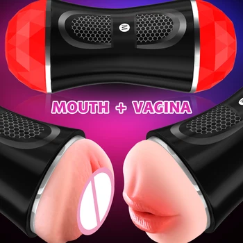 3D Моделиране на Влагалището Орален Секс за Мъже Мастурбация Чаша Секс магазин Реално Влагалището Устата си Свирка Упражнения за издръжливост, Играчки за възрастни за мъже