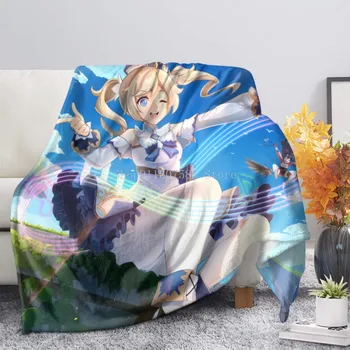 3d принт Genshin Impact Одеяло за момичета Покривки Сладко фланелевое Домашно одеяло за къмпинг за самолети Плюшевое меко удобно одеяло