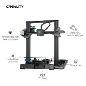 3D принтер Creality На 3 V2 Усъвършенстване на Тиха дънна Платка дънна Платка за Карборундовой Стъклена Платформа Печатна машина с LCD екран