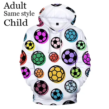 3D Футболни блузи за мъже и жени Качулки Нова мода Есен Детска hoody с качулка Горещо 3D Футбол За момчета и момичета Случайни пуловер с качулка