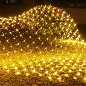 3x3 M 10x1 М 6x4 М LED Мрежест мрежест Струнен Лампа Коледна Приказка Венец Светлина Завеса на Прозореца Светлината на Сватба парти Празничен Декор