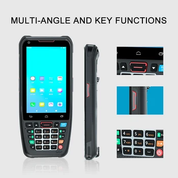 4,5-инчов Мини-преносим Терминал за събиране на данни с 4G WiFi, GPS, Bluetooth, NFC 1D 2D баркод Скенер Android Преносим PDA