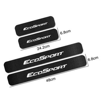 4 бр. Етикети на прага на автомобил за Ford Ecosport S SE Титанов SES Аксесоари за autoconfig от въглеродни влакна Защитни стикери праг