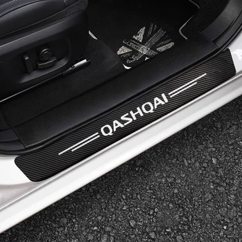 4 бр./компл. Етикети на Прага на вратата на спортен Автомобил за Nissan Qashqai Протектор от въглеродни Влакна Декори Автомобилни прагове Етикети Аксесоари за филма