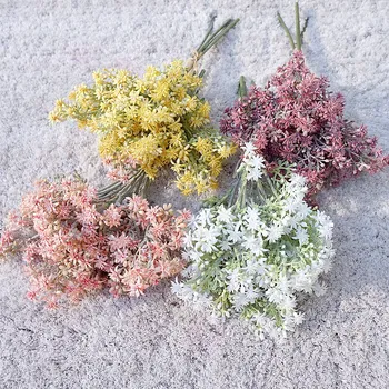 4 бр./комплект договореност за доставка фалшива трева висококачествени пластмасови изкуствени цветя, цветни есенни декорации