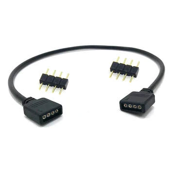 4-Пинов конектор за RGB led лента от 1 до 1 2 3 4 5 штекерный кабел сплитер храна 4-пинов игла конектор-конектор за RGB led лента