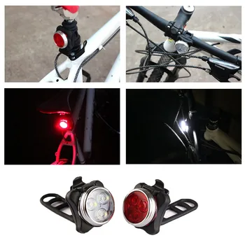 4 Режима на Велосипеди фенер Вградена Акумулаторна батерия USB LED Фенерче за велосипед с монтиране на Аксесоари за велосипеди