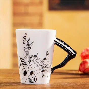 400 мл Музикална Чаша Творчески Стил и Цигулка, Китара Керамична Чаша за Кафе, Чай, Мляко, Чаша с Дръжка Чаши за Кафе Подаръци Новост