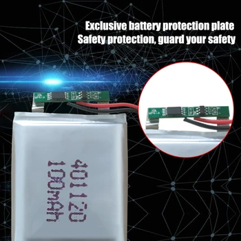 401120 Литиево-йонна полимерна Батерия 3,7 На 100 mah Акумулаторни Батерии Сертифициране на качеството CE FCC ROHS Безопасно хранене