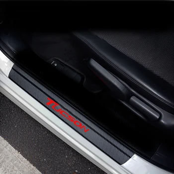 4ШТ vinyl стикер от въглеродни влакна Тампон на прага на автомобила Тампон за Hyundai solaris tucson Авточасти Аксесоари