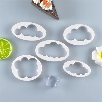 5 Бр./компл. Машина за бисквити във формата на облак На поръчка 3D-печатната Машина за бисквити с фондан Форма за бисквити за украса на тортата Инструменти 2021 Нова