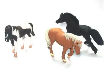 5 бр./много висока симулация модел на селскостопански животни в три различни коне 6*4 см бебешки играчки, декорация на дома PVC материал