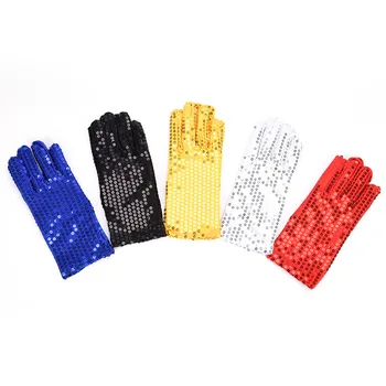 5 цвята Детска ръкавица на Майкъл Джексън Ръкавици за вечерни костюми с пайети ръкавици за танци в детската градина, Детски ръкавици