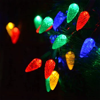 50/100 LED Клубничная Коледно Дърво Фея Светло Зелен Тел Коледна Гирлянда Led Венец Двор Градина Декор Спални