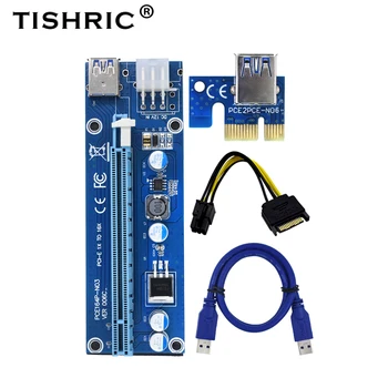 50 бр. TISHRIC PCIE Стойка 006c Стойка За графична карта pci Express 6Pin SATA USB 3.0 Кабел, Pci-e 16x Стойка За Майнинга Биткоинов