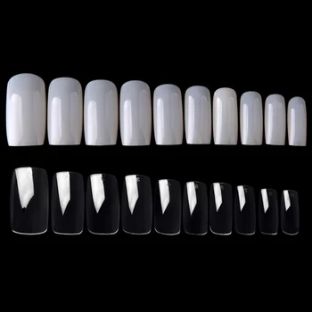 500 бр. Флейтовые Накрайници за нокти Пълно покритие за Акрил UV - гел Натрупване на върховете на ноктите Маникюр, нанесени върху ноктите