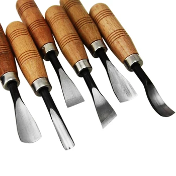 6 бр./компл. Дърворезбата на Длетото Нож за Основно Дърво САМ Подробни Дърводелски Ръчни инструменти