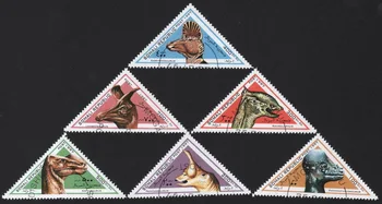 6 бр./компл. Пощенски марки Сомалия 1997 Праисторически Динозавър Три Ъгъла, Използвани Пощенски Марки с маркировка за събиране на